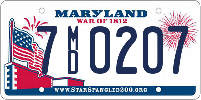 MD license plate 7MD0207