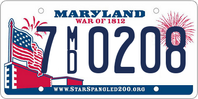 MD license plate 7MD0208
