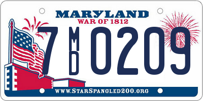 MD license plate 7MD0209