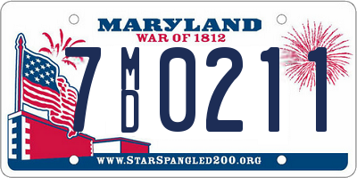 MD license plate 7MD0211