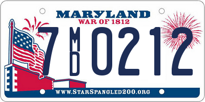 MD license plate 7MD0212