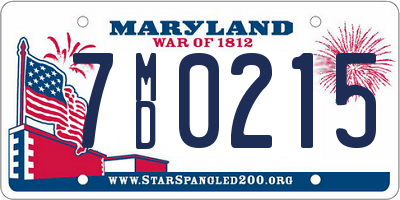 MD license plate 7MD0215