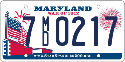 MD license plate 7MD0217