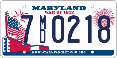 MD license plate 7MD0218