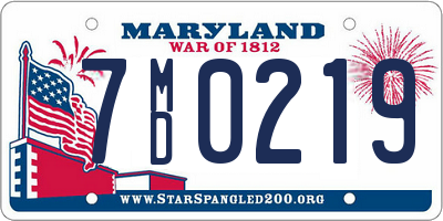 MD license plate 7MD0219