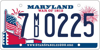 MD license plate 7MD0225