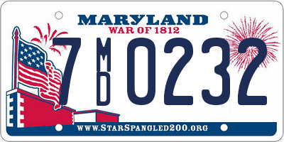 MD license plate 7MD0232