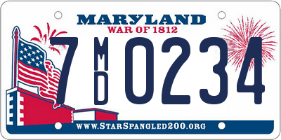 MD license plate 7MD0234