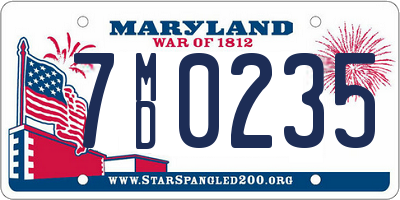 MD license plate 7MD0235