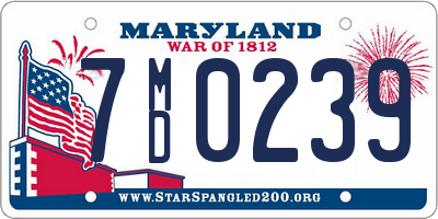 MD license plate 7MD0239