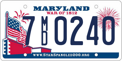 MD license plate 7MD0240