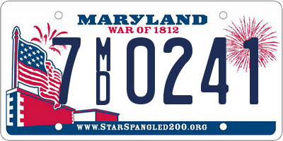 MD license plate 7MD0241