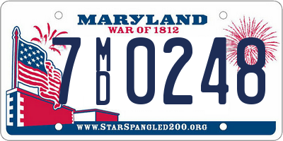 MD license plate 7MD0248