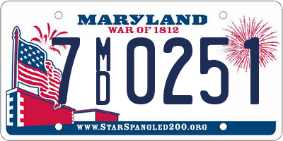 MD license plate 7MD0251