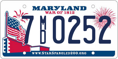 MD license plate 7MD0252