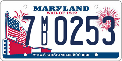 MD license plate 7MD0253