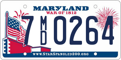 MD license plate 7MD0264