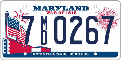 MD license plate 7MD0267