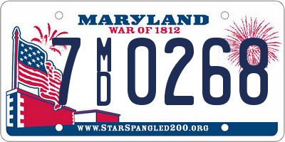 MD license plate 7MD0268