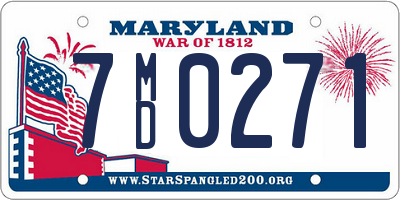 MD license plate 7MD0271