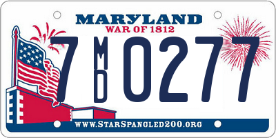 MD license plate 7MD0277