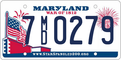 MD license plate 7MD0279