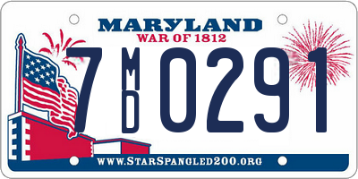 MD license plate 7MD0291