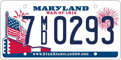 MD license plate 7MD0293
