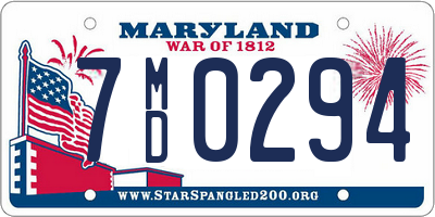 MD license plate 7MD0294