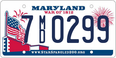 MD license plate 7MD0299
