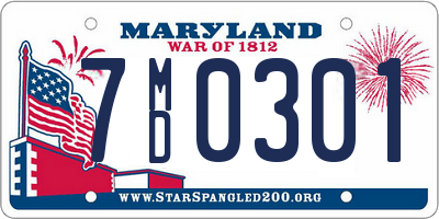 MD license plate 7MD0301