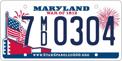 MD license plate 7MD0304