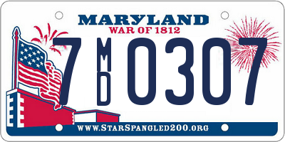 MD license plate 7MD0307