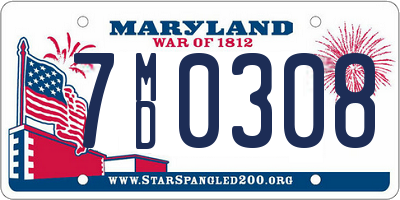 MD license plate 7MD0308