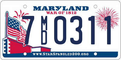 MD license plate 7MD0311
