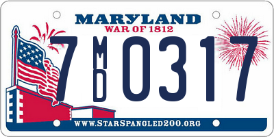 MD license plate 7MD0317