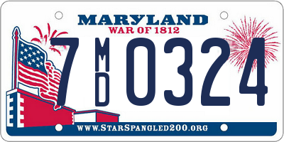 MD license plate 7MD0324