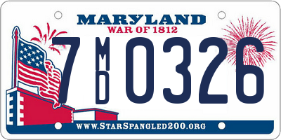 MD license plate 7MD0326