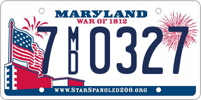 MD license plate 7MD0327