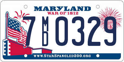 MD license plate 7MD0329