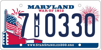 MD license plate 7MD0330