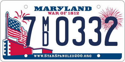 MD license plate 7MD0332