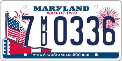 MD license plate 7MD0336