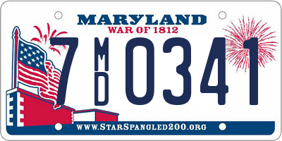 MD license plate 7MD0341