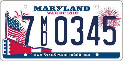 MD license plate 7MD0345