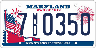 MD license plate 7MD0350