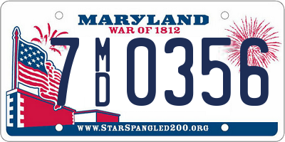 MD license plate 7MD0356