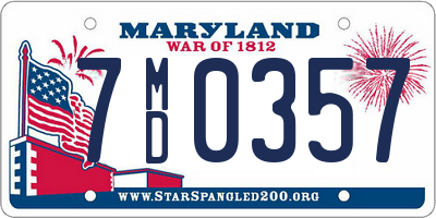 MD license plate 7MD0357