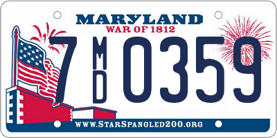 MD license plate 7MD0359
