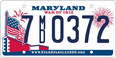 MD license plate 7MD0372